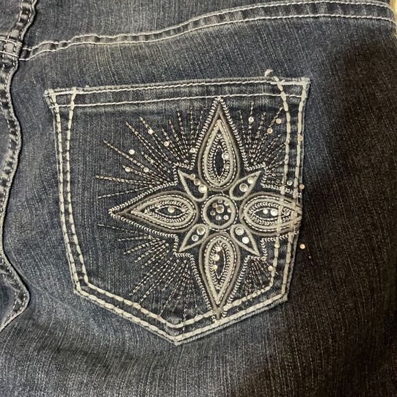 Christopher & Banks Tapered Leg Jeans Sequins 8 - Picture 12 of 16